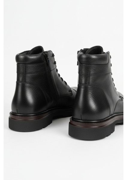 Hakiki Deri Siyah Fermuarlı Erkek Kışlık Bot LUASS27AL0043 indirimleri
