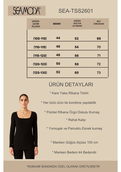 Büyük Beden Kare Yaka Uzun Kol Ribana Bluz fırsatları