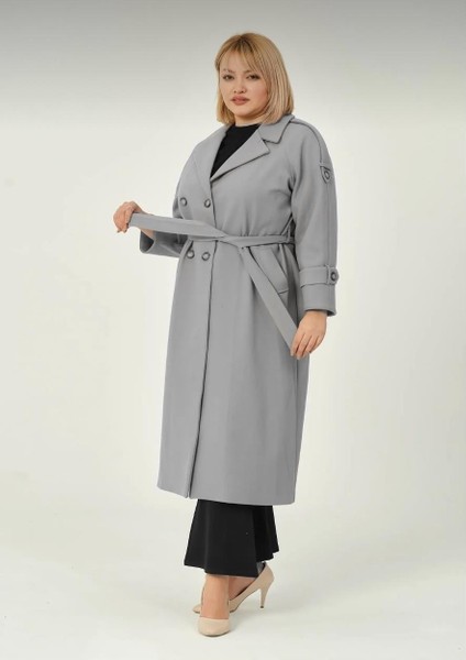 Karen Kadın Spor Kışlık Astarlı Örme Kaşe Manto