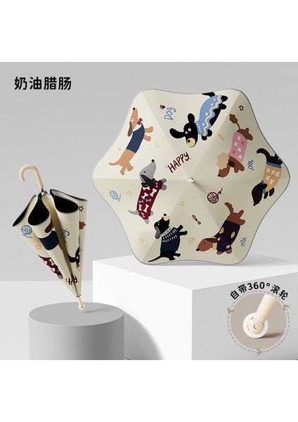 Sevimli Karikatür Tarzı Öğrenci Şemsiyesi (Yurt Dışından)