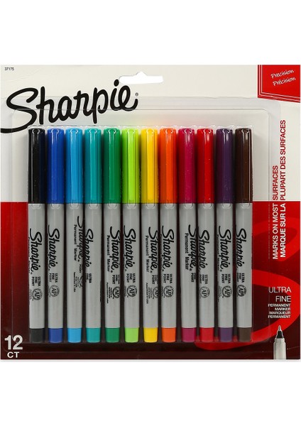 Markör Permanent Ultra Fine Karışık Renk 12 Li
