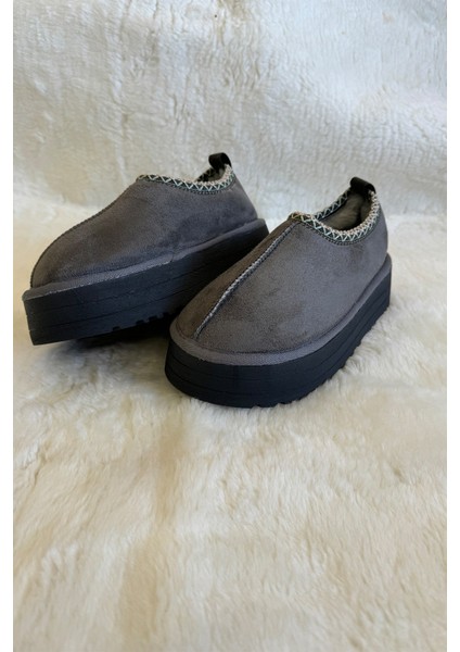 Kadın Süet Yünlü Şerit Detay Ev Terliği fiyatları