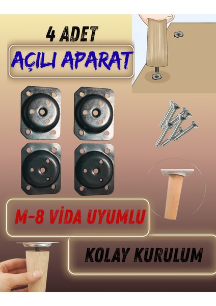 Metal Aparat 4 Adet (Metrik 8)
