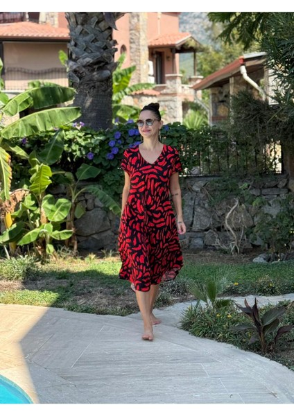 FD17085 Viskon Frida Elbise indirimleri