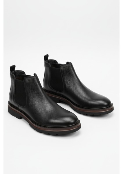Hakiki Deri Siyah Ultra Hafif ve Rahat Chelsea Erkek Bot LUASS27AL0042 indirimleri