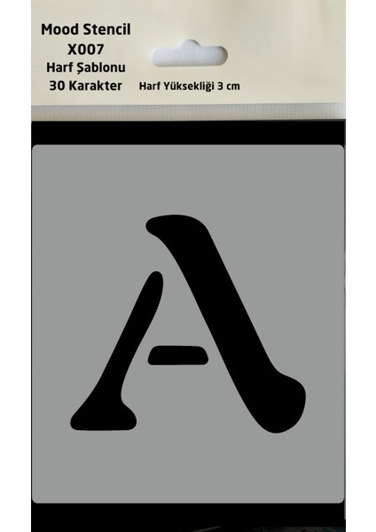 Ada Sanatsal Stencil Harf Boyama Şablonu X007