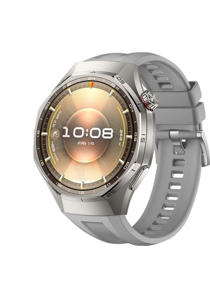 Huawei Watch Gt6 Pro 46MM Ile Tam Uyumlu Kordon Metal Tokalı Yumuşak Silikon Kordon Kayış