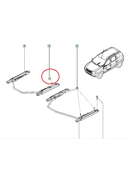 Dacıa Duster Koltuk Kızak Takozu Agraf-Klıps