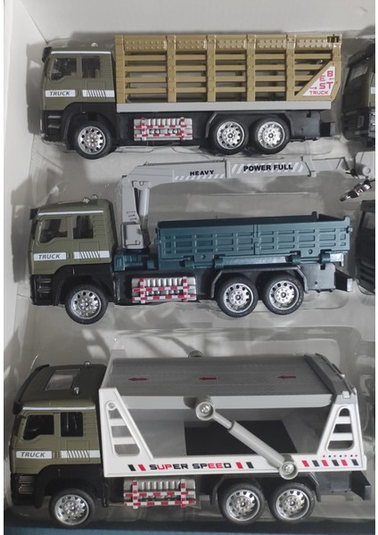 Berattoys 19CM 3lü Metal Iş Makinaları Çekici Kamyon Vinç Iş Araçları Oyuncak Kamyon Iş Makinası indirimleri