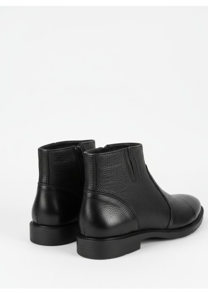Hakiki Deri Siyah Fermuarlı Chelsea Erkek Kışlık Bot LUASS27AL0040