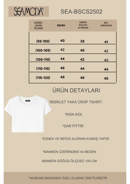 Bisiklet Yaka Kısa Kol Crop Ribana Tshirt Kırık Beyaz fırsatları