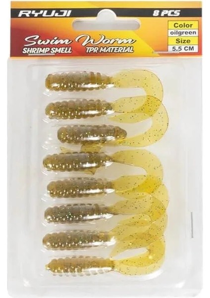 Ryuji Swim Worm 5.5 cm Tpr Kokulu Silikon Yem fiyatları