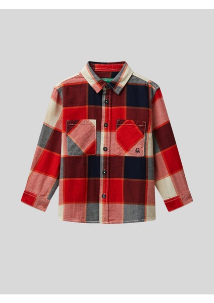Erkek Çocuk Ekose Gömlek 1-6 Yaş Kırmızı