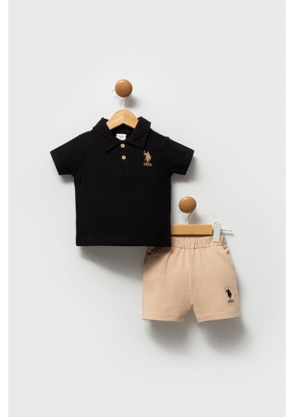 U.s. Polo Assn. Erkek Bebek Siyah Tişört Takım