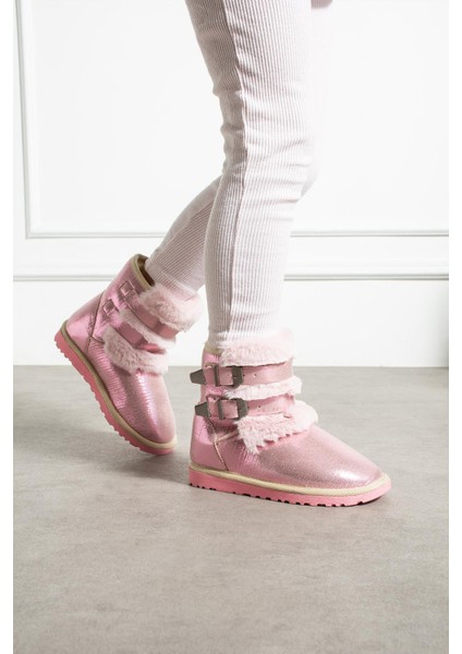 Çift Tokalı Ince Taban Çocuk Bot Pudra Sultan modelleri