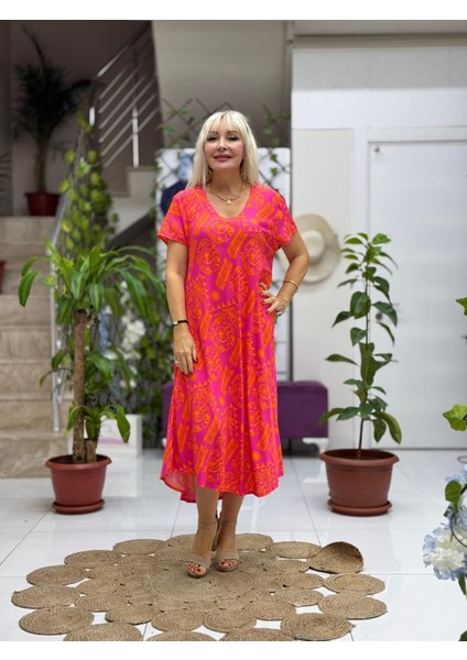 FD17051 Viskon Elbise