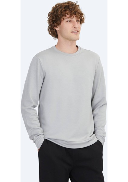 Gri Bisiklet Yaka Sweatshırt