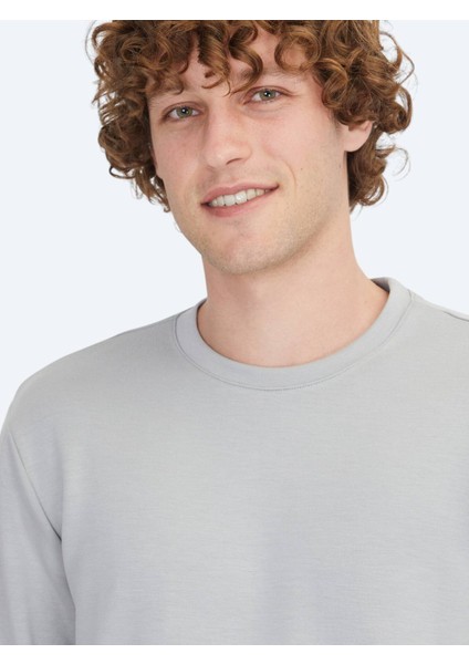 Gri Bisiklet Yaka Sweatshırt modelleri