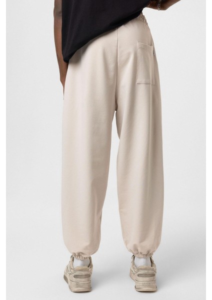 Basıc Paça Lastikli Oversize Eşofman Alt Bej fırsatları