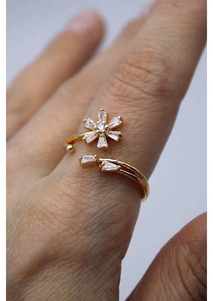 Vip Çelik Baget Taşlı Minimal Seri Papatya Model Ayarlanabilir Yüzük indirimleri