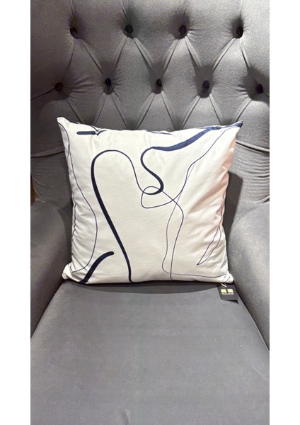 Omegu / Çift Tarafı Baskılı Evelyn Süet Kırlent Kılıfı 43 x 43