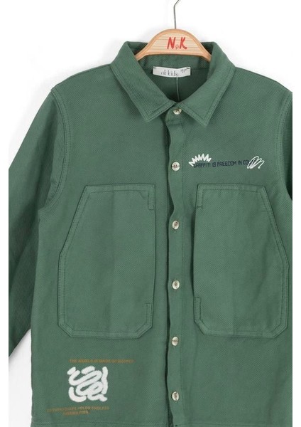 Erkek Çocuk Graffiti Gömlek 4-8 Yaş Yeşil fırsatları