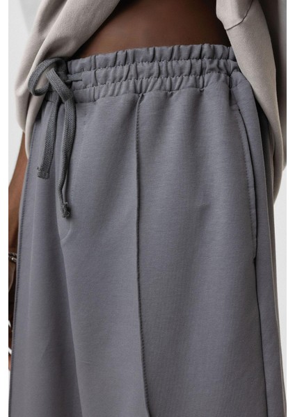 Dikiş Detaylı Oversize Eşofman Alt Füme indirimleri