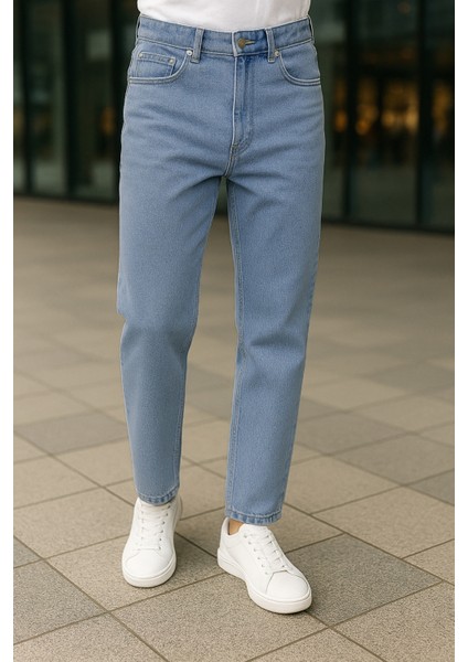 Dar Paça Erkek Yüksek Bel Kot Pantolon - Salaş Mom Jean C333