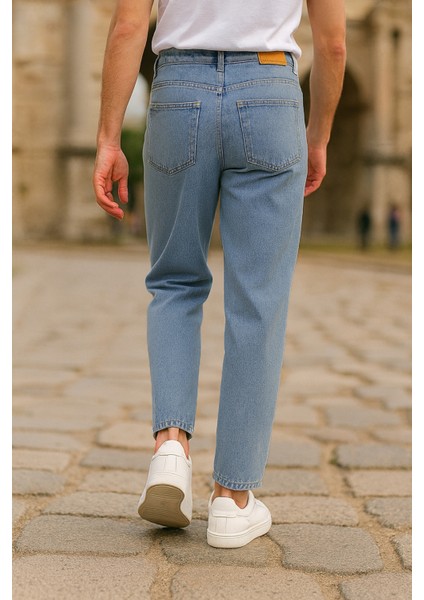 Dar Paça Erkek Yüksek Bel Kot Pantolon - Salaş Mom Jean C333