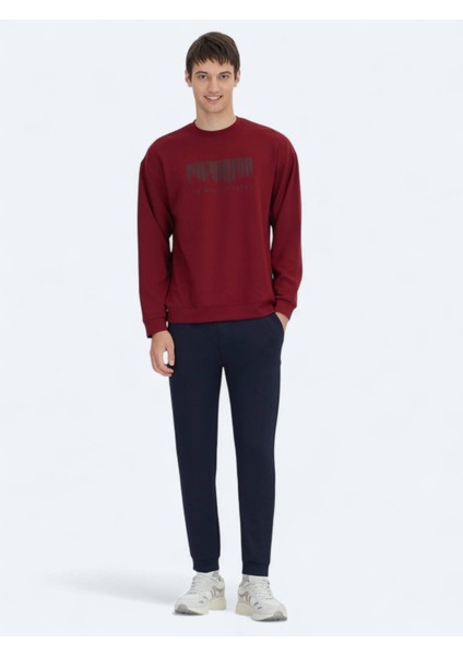 Kırmızı Bisiklet Yaka Baskılı Sweatshırt fiyatları