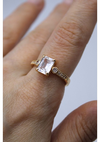 Vip Çelik Zirkon Taş Işlemeli Baget Tek Taş Ayarlanabilir Yüzük fırsatları