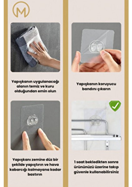 Yapışkanlı Banyo Rafı Mat Siyah 29x10x9 cm Büyük Depolama Kapasitesi Dayanıklı Malzeme fırsatları