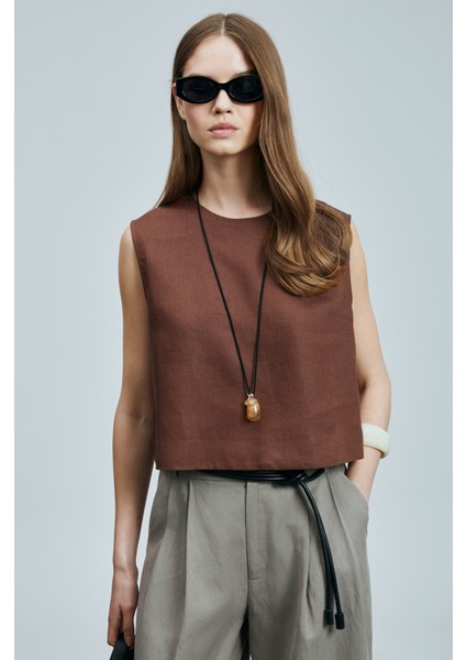 Karen Kadın Keten Bluz Siyah indirimleri