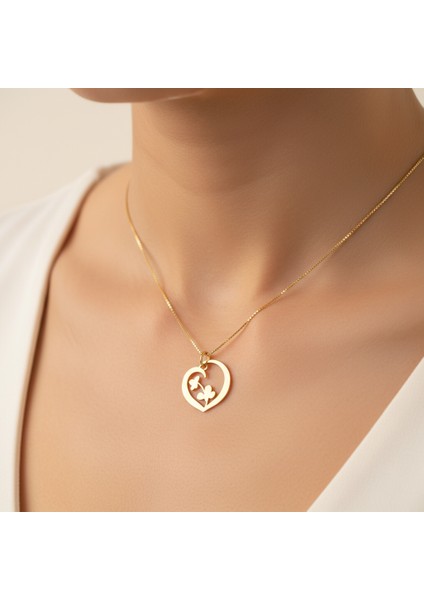 14 Ayar Altın Kolye Ucu kalp GM788 1 gr