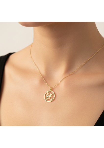 14 ayar altın kolye kedi GM578 1 gr