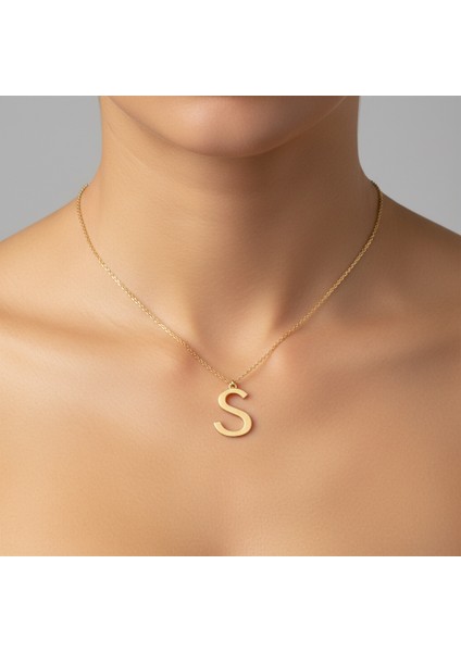 14 ayar altın kolye "S"harfi GM658 1 gr