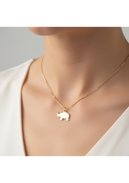 14 Ayar Altın Kolye Ucu gergedan GM323 1 gr
