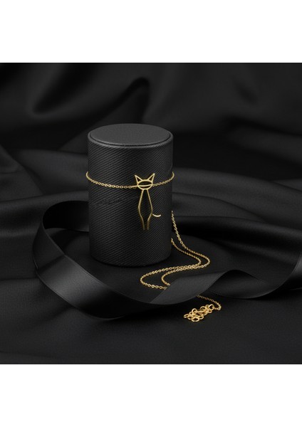 14 Ayar Altın Kolye Ucu kedi GM602 1 gr modelleri