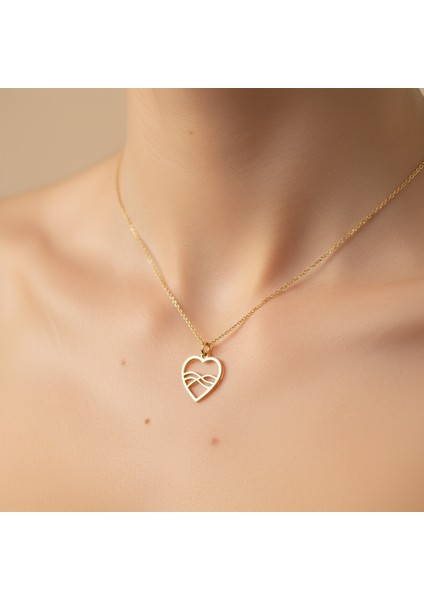 Tabitela 8 Ayar Altın Kolye Ucu Kalp GM952 1 gr