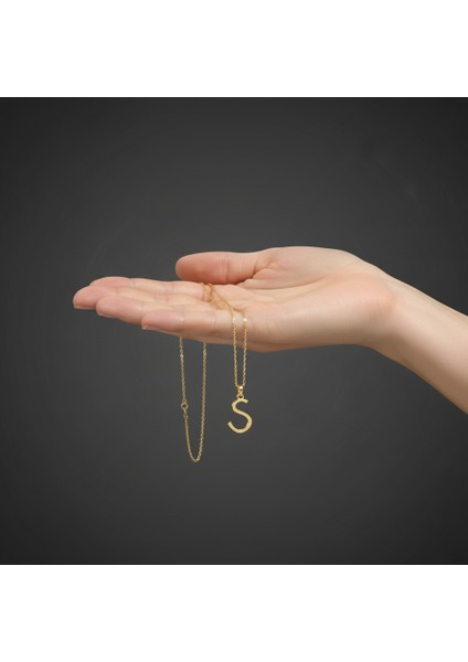 14 ayar altın kolye "S"harfi GM653 1 gr fiyatları