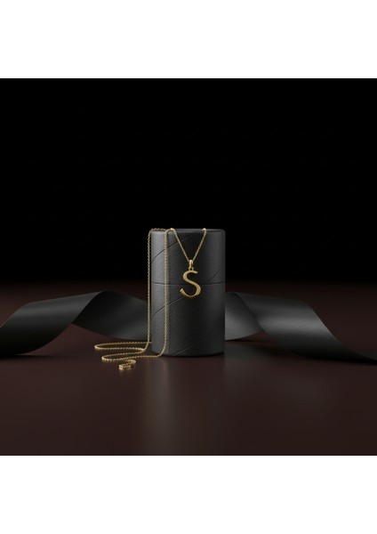 14 ayar altın kolye "S"harfi GM653 1 gr modelleri