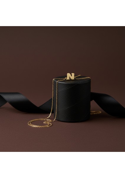 14 Ayar Altın Kolye Ucu "N"harfi GM675 1 gr modelleri