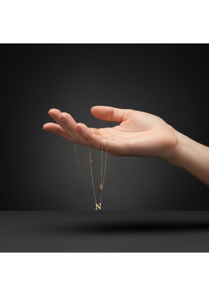 14 Ayar Altın Kolye Ucu "N"harfi GM676 1 gr fiyatları