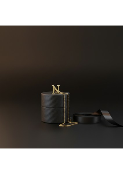 14 Ayar Altın Kolye Ucu "N"harfi GM676 1 gr modelleri