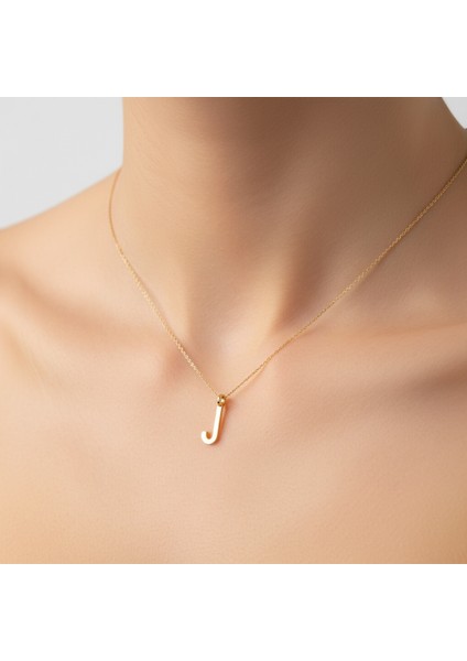 14 Ayar Altın Kolye Ucu "j"harfi GM645 0.5 gr