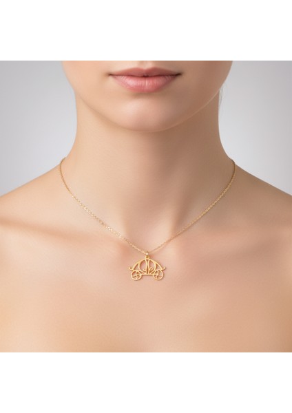 Tabitela 8 Ayar Altın Kolye Ucu At Arabası GM197 1 gr