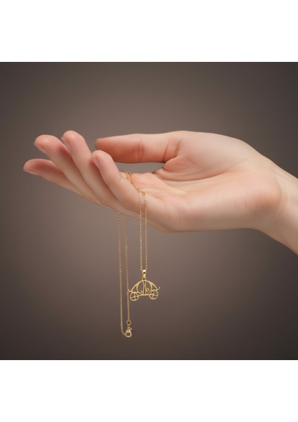 Tabitela 8 Ayar Altın Kolye Ucu At Arabası GM197 1 gr fiyatları