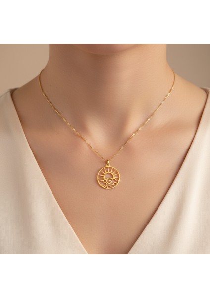 14 Ayar Altın Kolye Ucu güneş GM378 1 gr