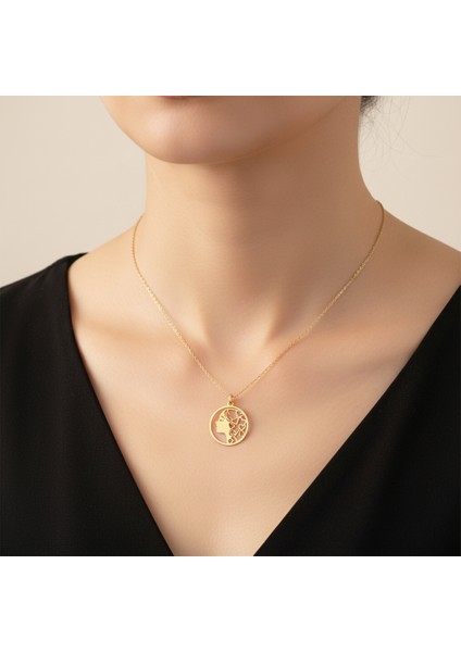 Tabitela 8 Ayar Altın Kolye Ucu Kız GM1078 1 gr