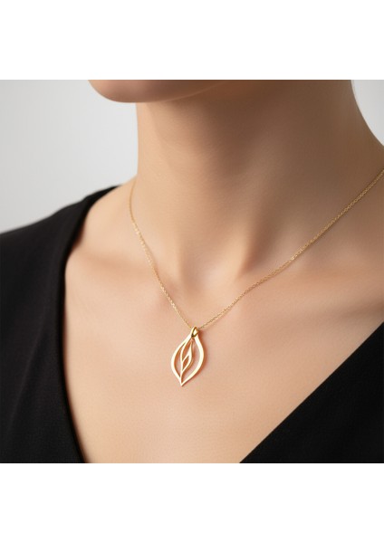 Tabitela 8 Ayar Altın Kolye Ucu Ateş Alevi GM438 1 gr